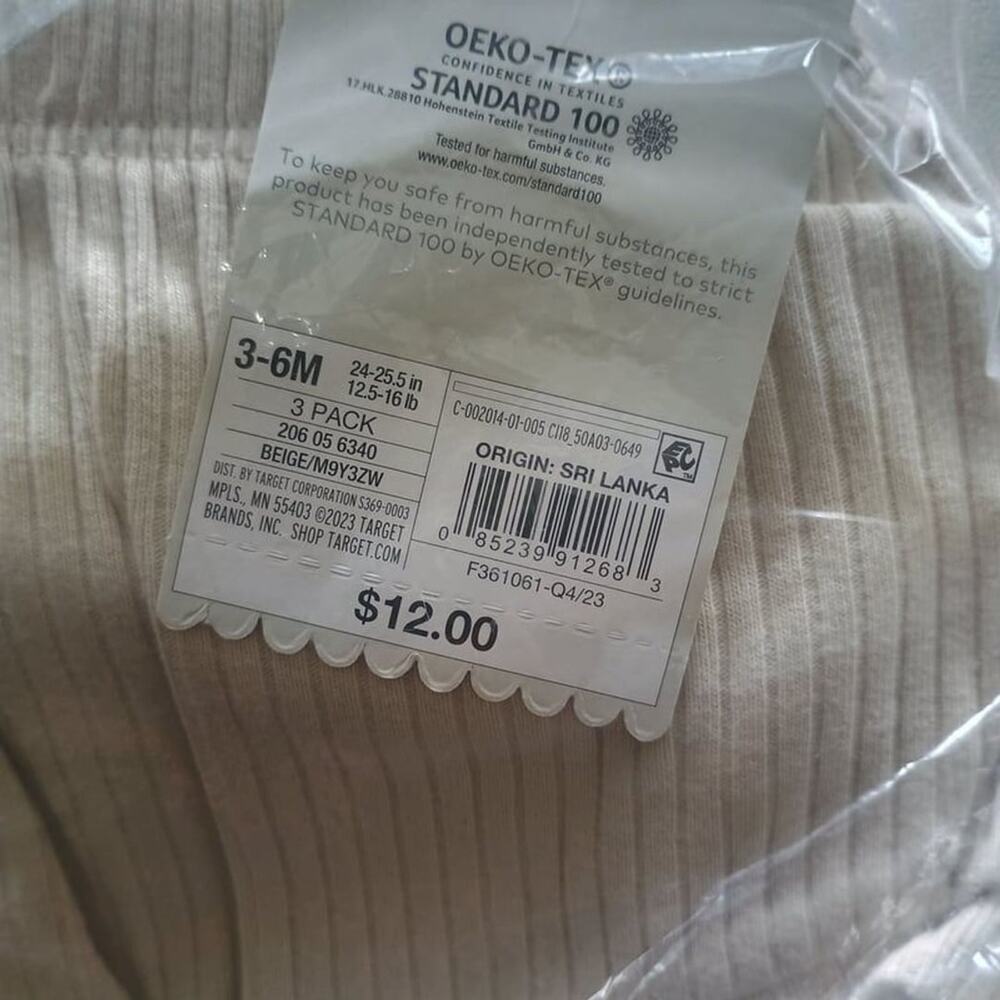 Cat & Jack Baby Ribbed Shorts/Bloomers 3-Pack - Beige & Orange (3-6M) NWT - Picture 2 of 3